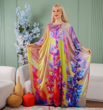 Dubai  Silky Satin Jalabiya - Printed