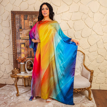 Dubai  Silky Satin Jalabiya - Printed