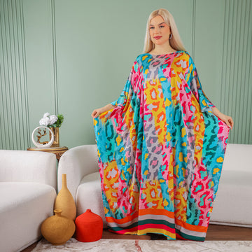 Dubai Silky Satin Jalabiya - Printed