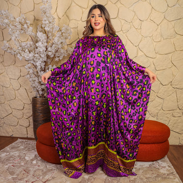 Dubai  Silky Satin Jalabiya - Printed