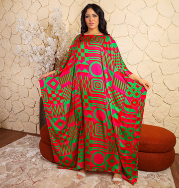 Dubai  Silky Satin Jalabiya - Printed
