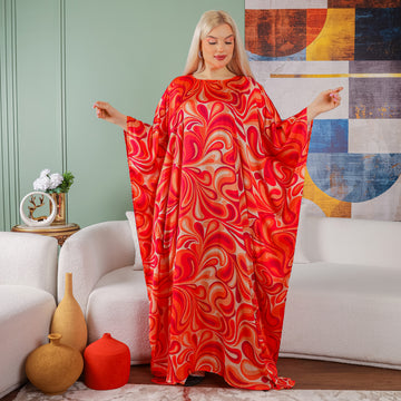 Dubai Silky Satin Jalabiya - Printed