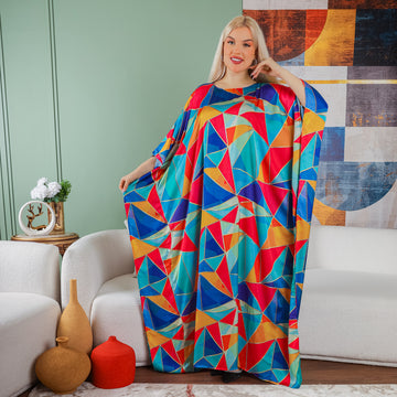 Dubai  Silky Satin Jalabiya - Printed