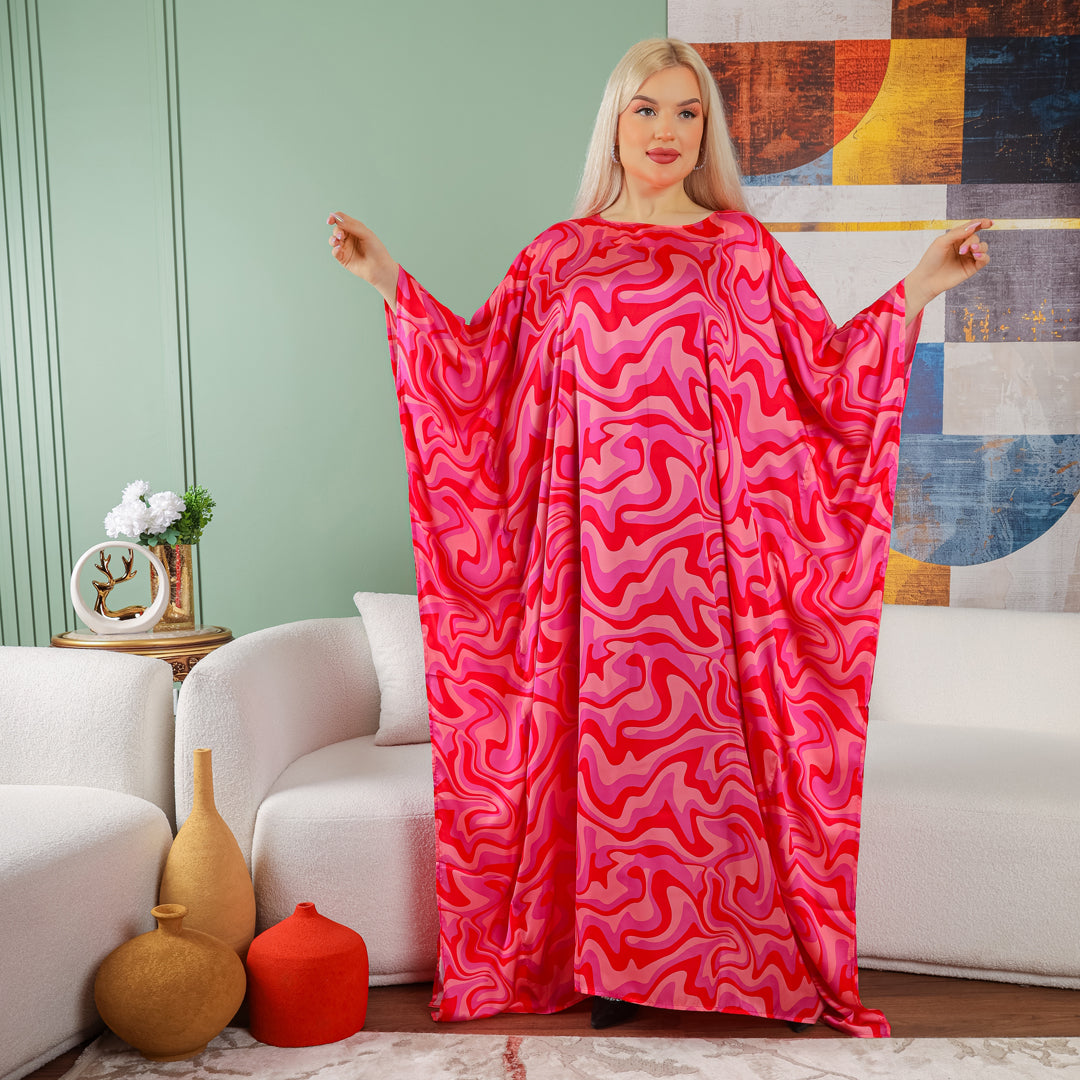 Dubai  Silky Satin Jalabiya - Printed
