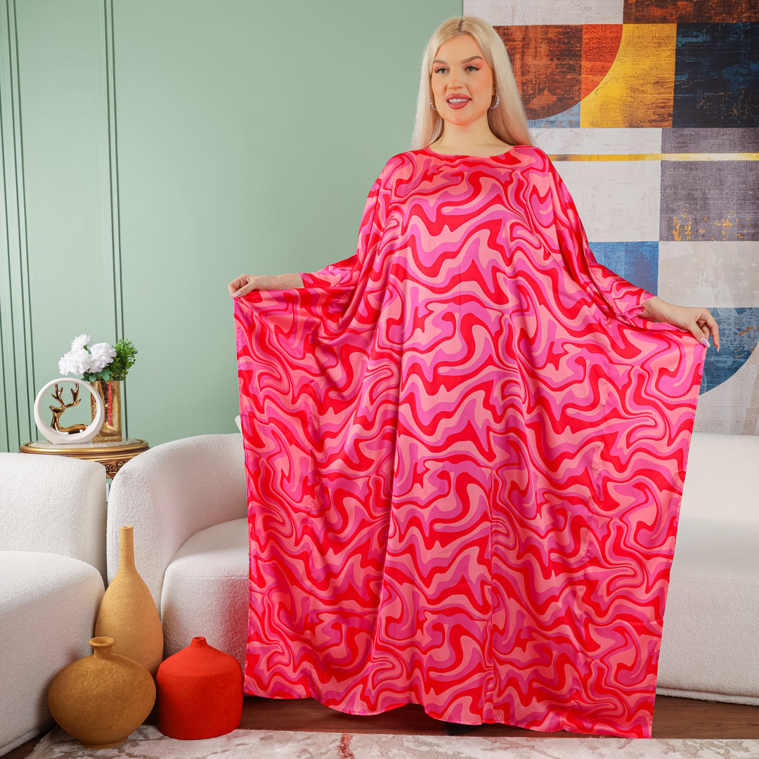 Dubai  Silky Satin Jalabiya - Printed