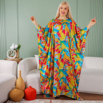 Dubai  Silky Satin Jalabiya - Printed