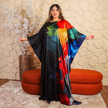 Dubai  Silky Satin Jalabiya - Printed