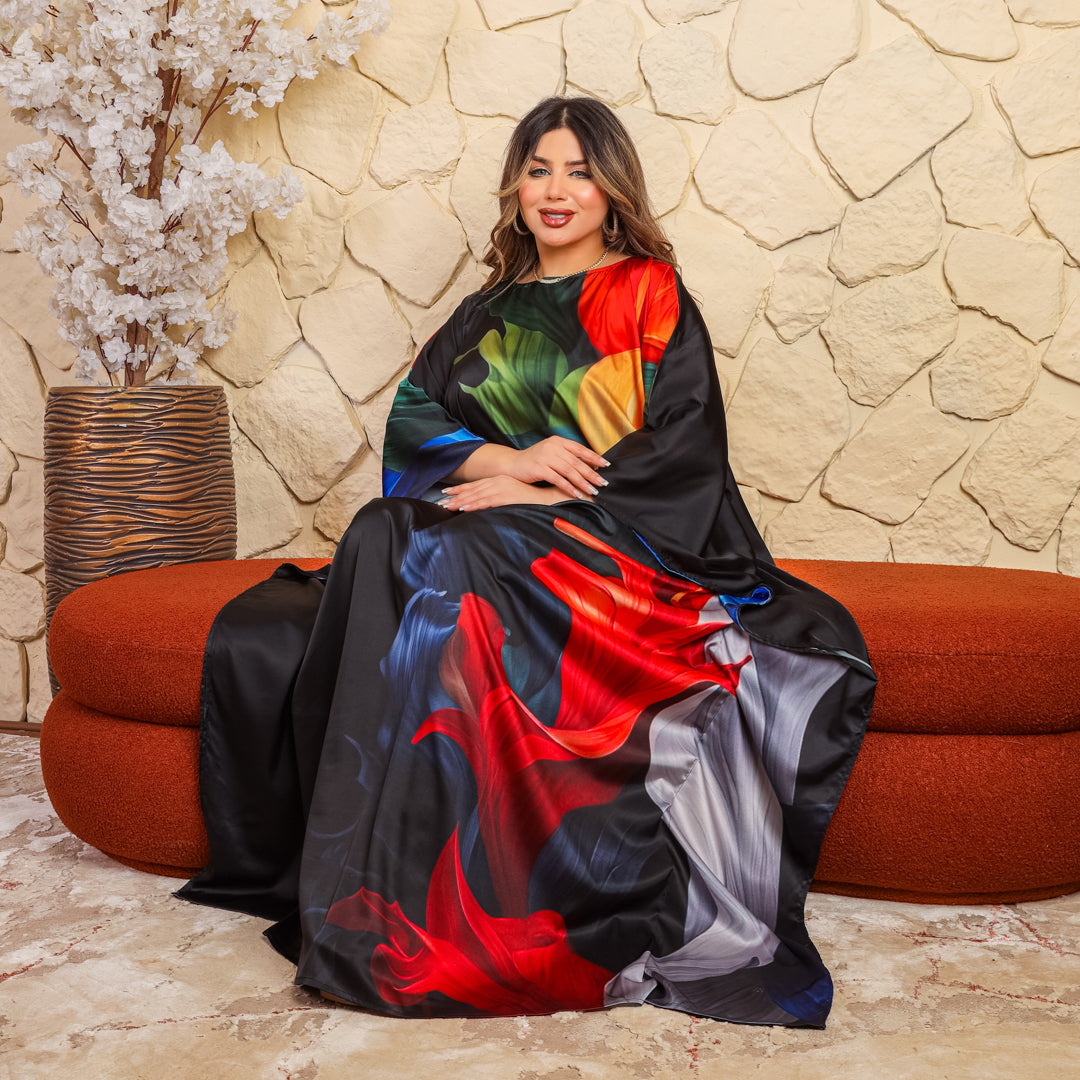 Dubai  Silky Satin Jalabiya - Printed