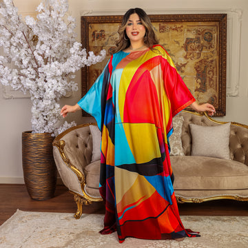 Dubai  Silky Satin Jalabiya - Printed
