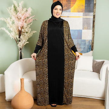 Practical Saudi Jersey  prayer dress with headscarf