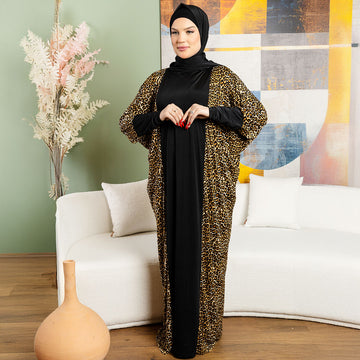 Practical Saudi Jersey  prayer dress with headscarf