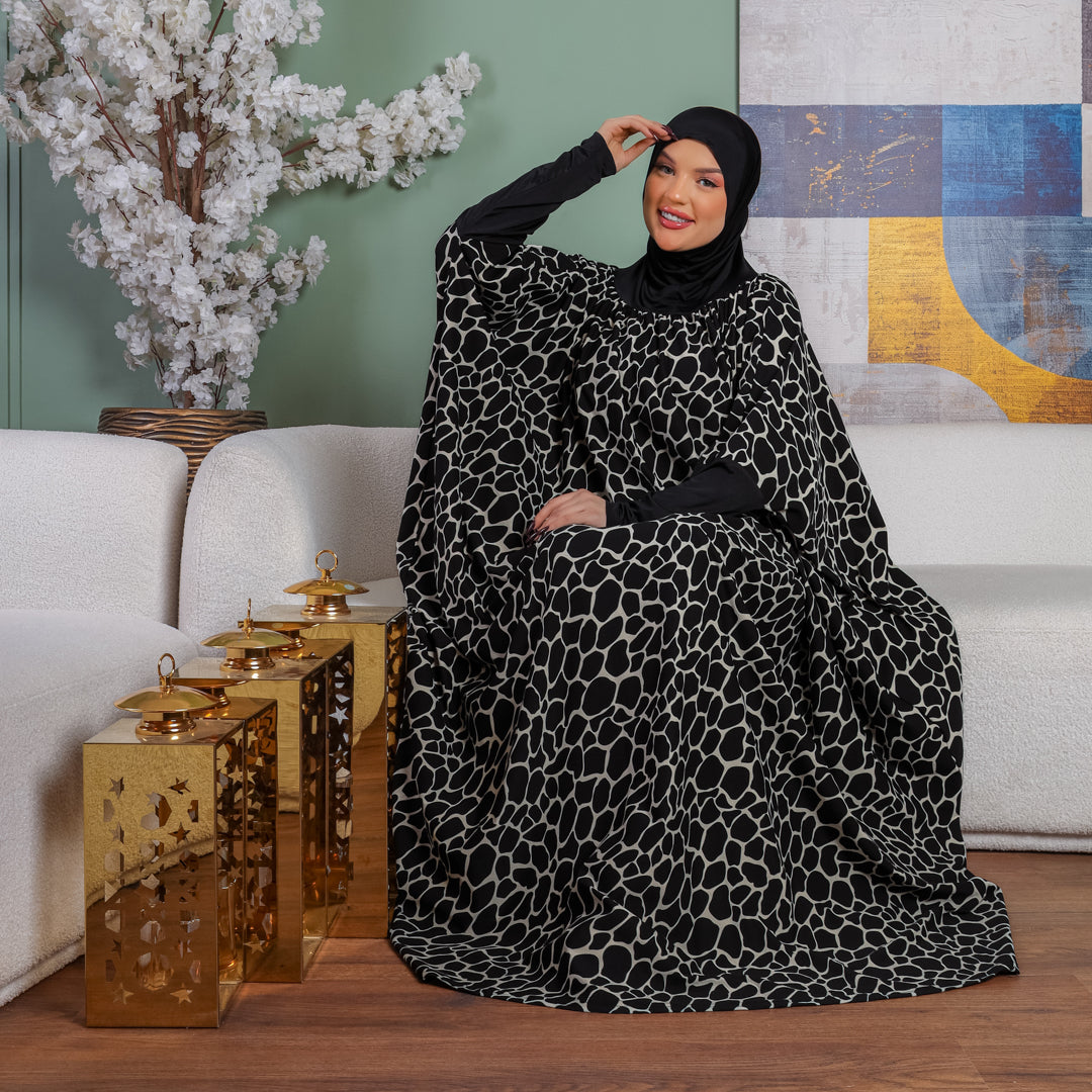 Practical Kuwaiti Crepe prayer dress with headscarf