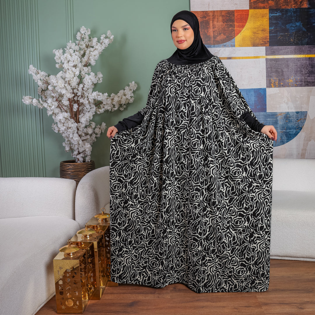Practical Kuwaiti Crepe prayer dress with headscarf