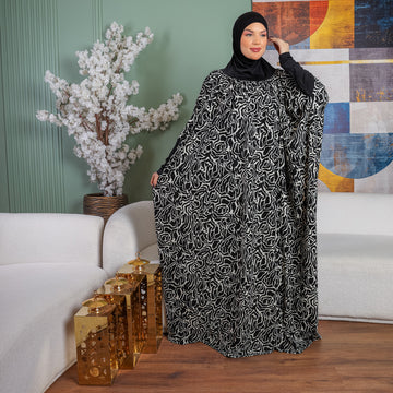 Practical Kuwaiti Crepe prayer dress with headscarf