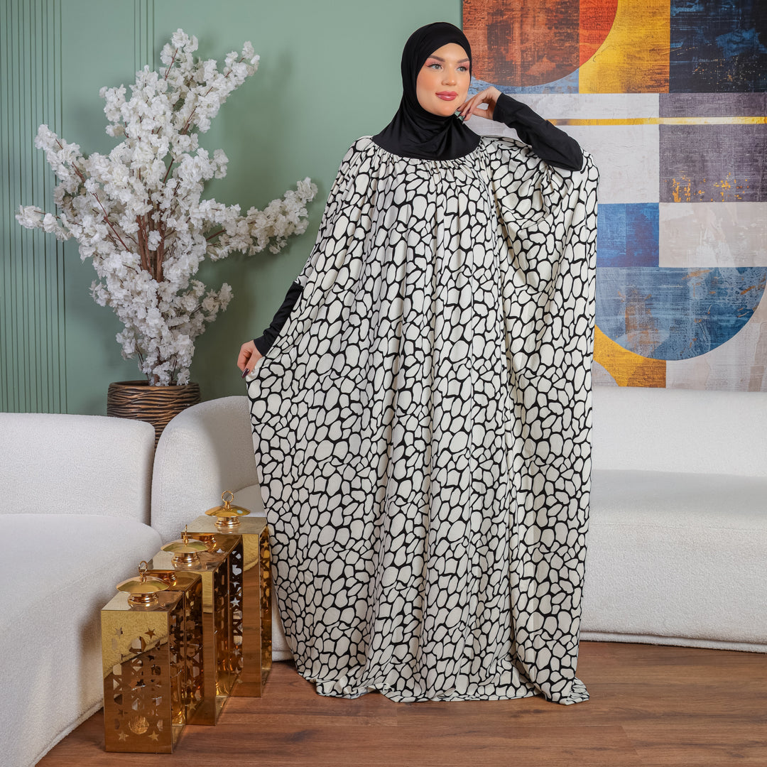 Practical Kuwaiti Crepe prayer dress with headscarf