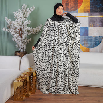 Practical Kuwaiti Crepe prayer dress with headscarf