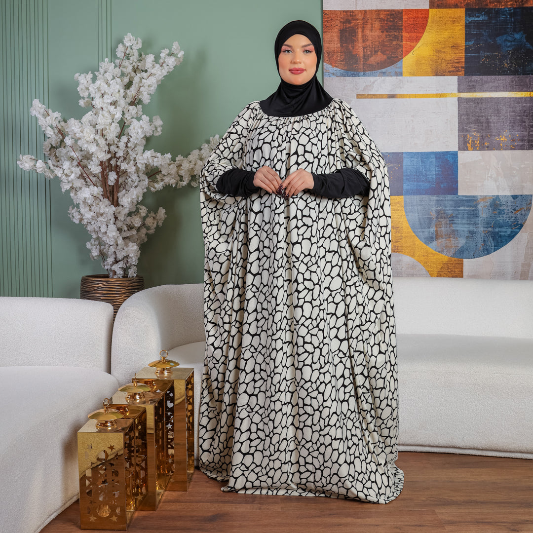 Practical Kuwaiti Crepe prayer dress with headscarf