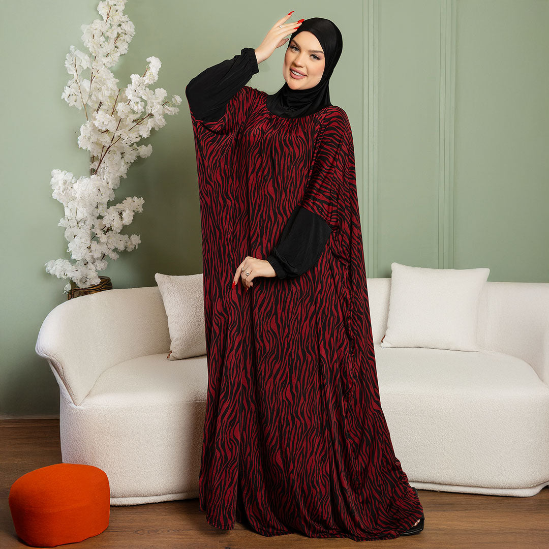 Practical  Kuwaiti Jersey prayer dress  with headscarf