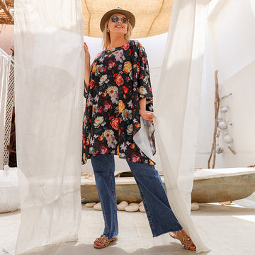 Autumn poncho - printed