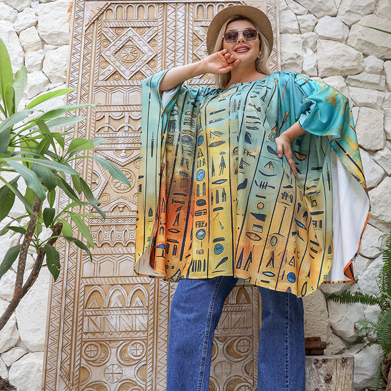 Autumn poncho - printed