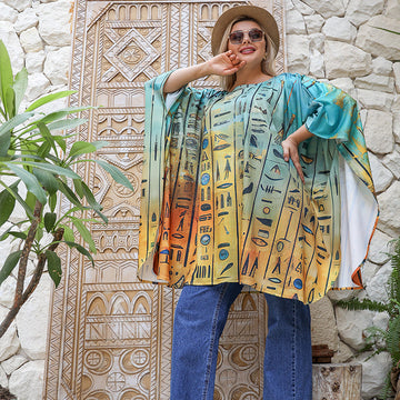 Autumn poncho - printed