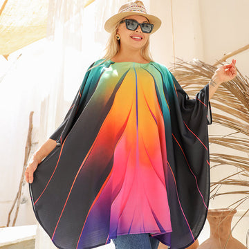 Autumn poncho - printed