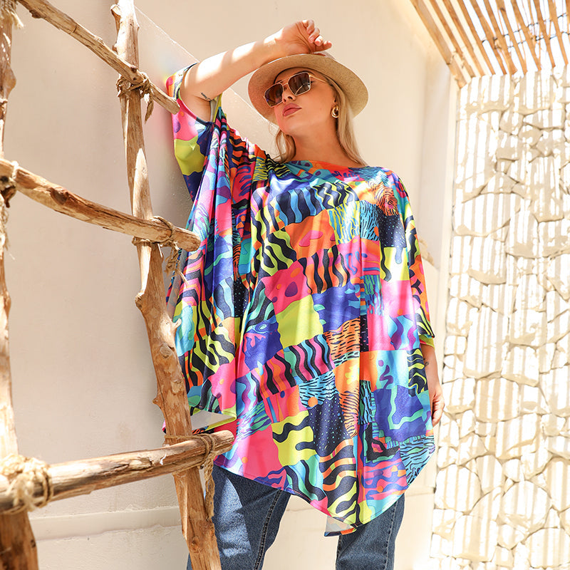 Autumn poncho - printed