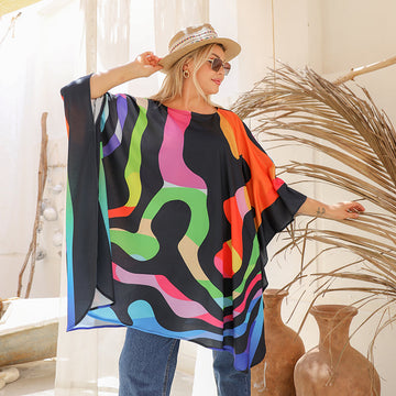 Autumn poncho - printed