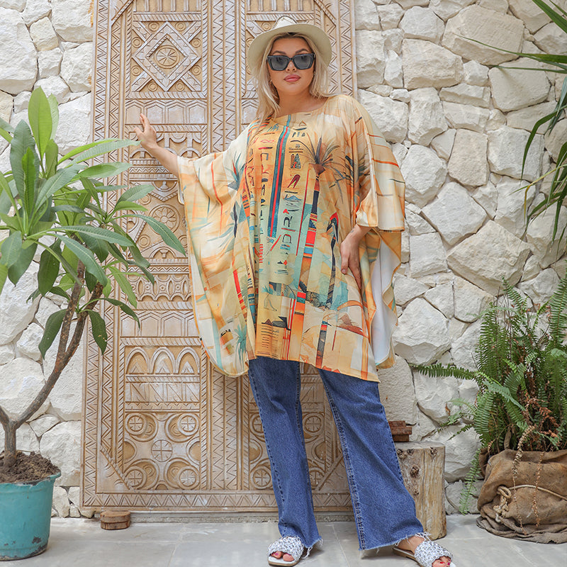 Autumn poncho - printed