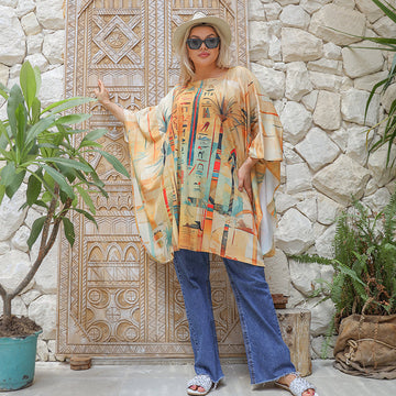 Autumn poncho - printed