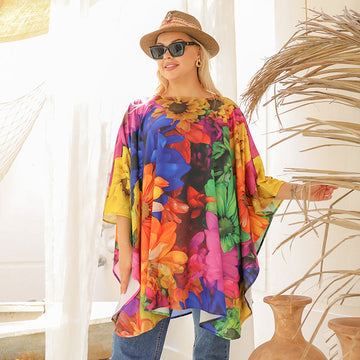 Autumn poncho - printed