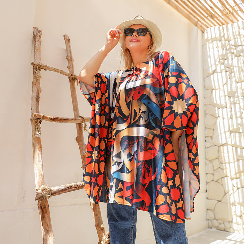 Autumn poncho - printed