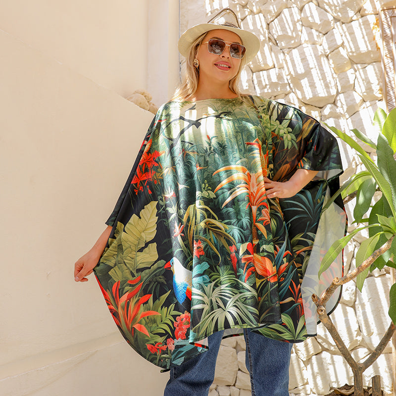 Autumn poncho - printed