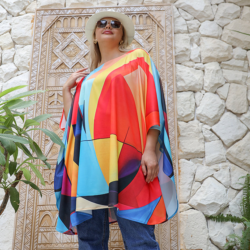 Autumn poncho - printed