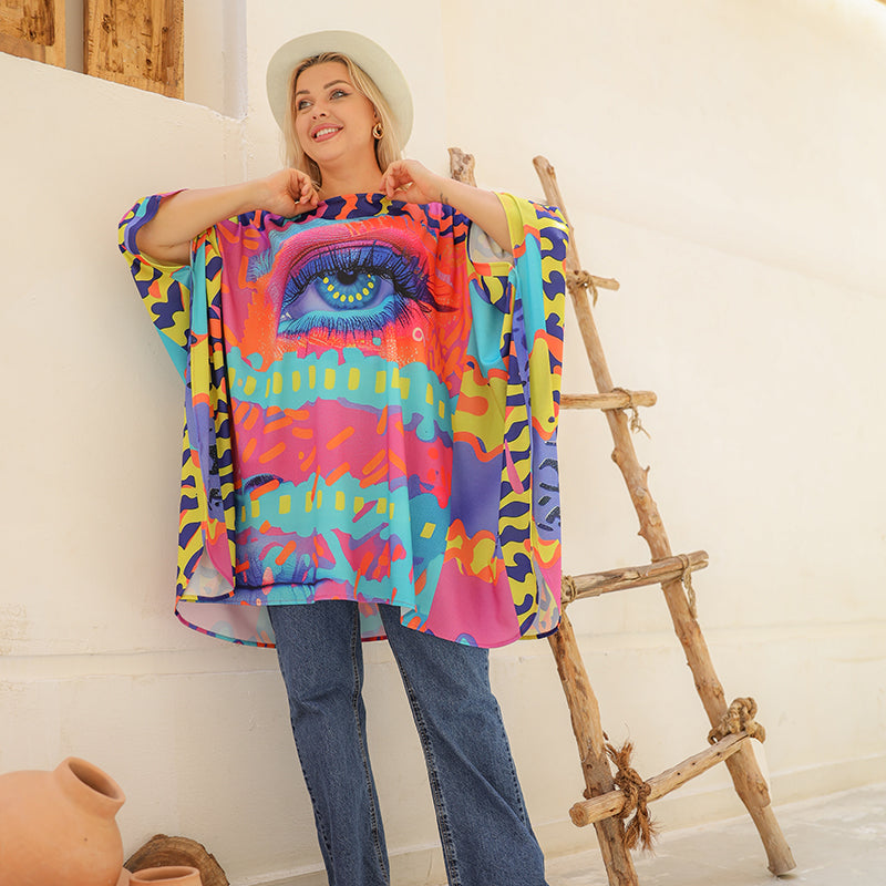 Autumn poncho - printed