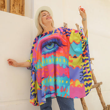 Autumn poncho - printed