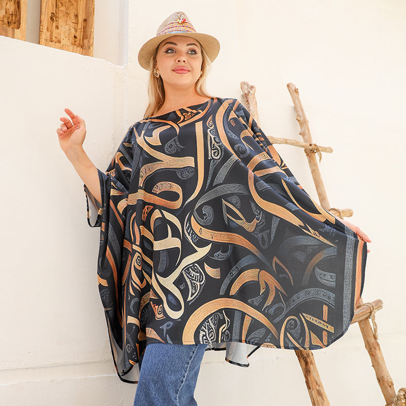 Autumn poncho - printed