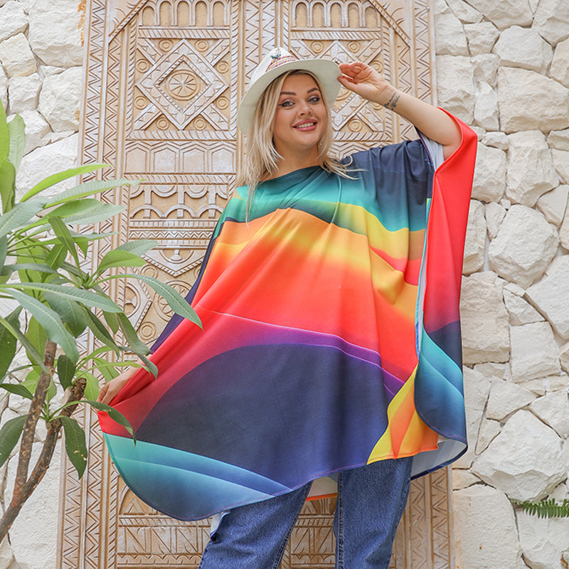 Autumn poncho - printed