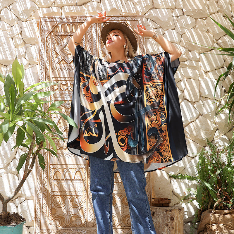 Autumn poncho - printed