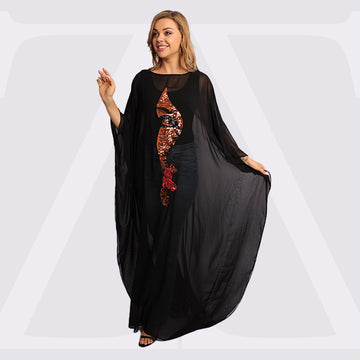 Dubai  Chiffon Jalabiya- Embroidered