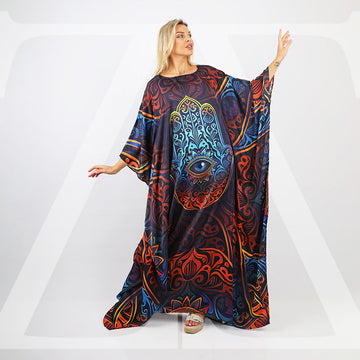 Dubai Silky Satin Jalabiya - Printed