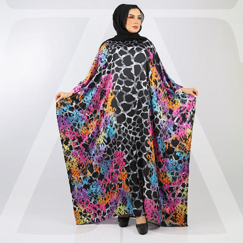 Dubai Silky Satin Jalabiya - Printed