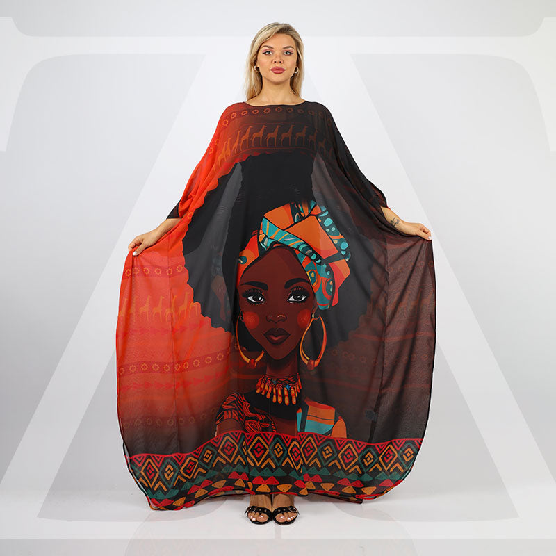 Dubai Chiffon Jalabiya- Printed