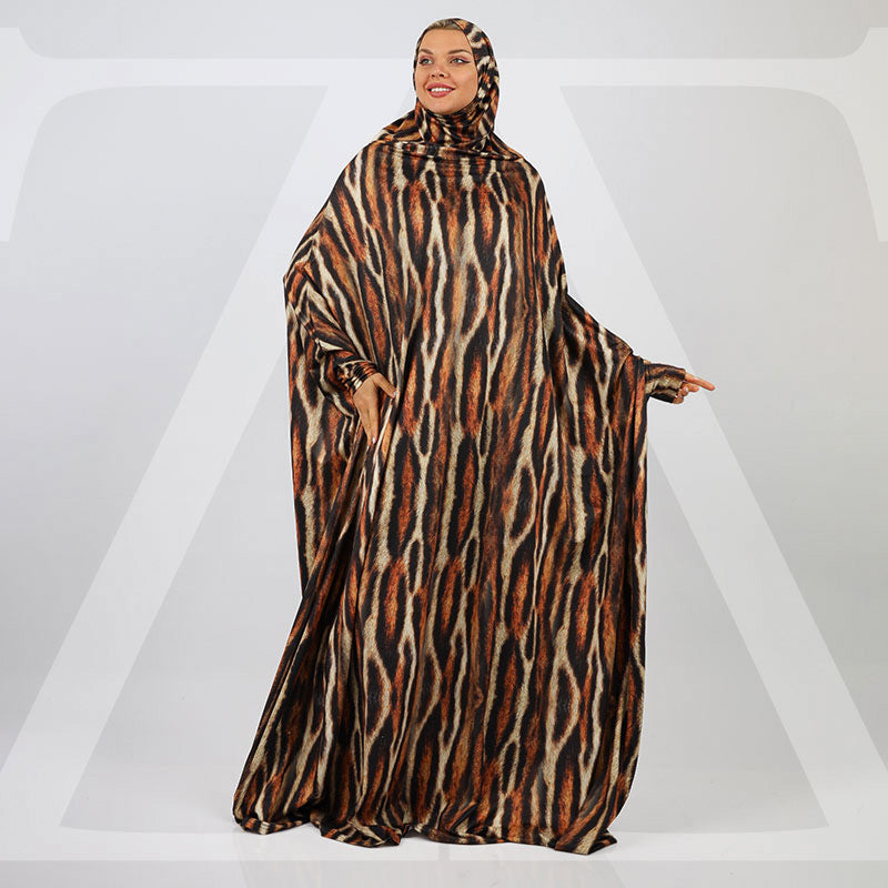 Practical  Bahraini prayer dress with headscarf- printed