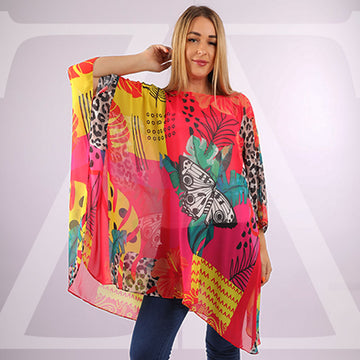 Chiffon Poncho - Printed