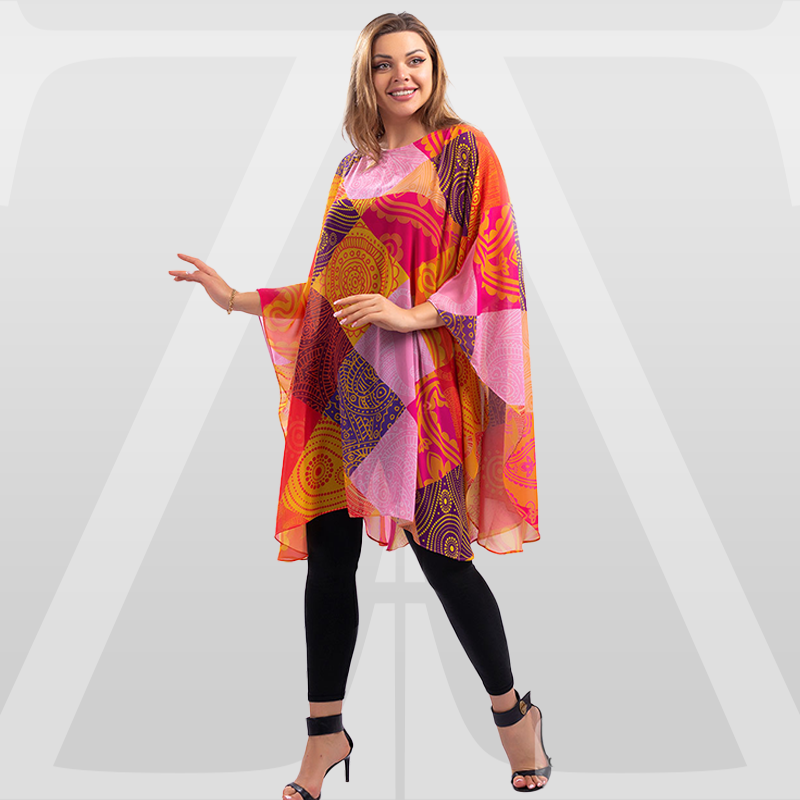 Chiffon Poncho - Printed