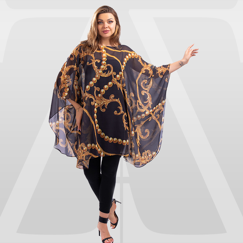 Chiffon Poncho - Printed