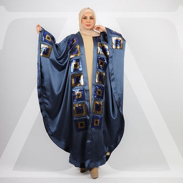 Dubai Silky Satin kaftan- Embroidered