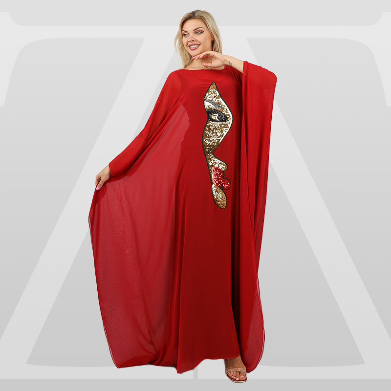 Dubai  Chiffon Jalabiya- Embroidered