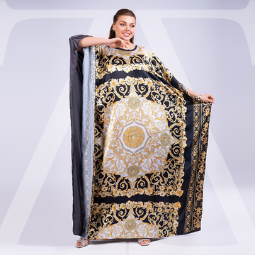 Dubai Silky Satin Jalabiya - Printed